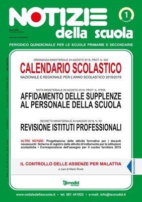 Notizie della scuola n. 1 dell'1/15 settembre 2018