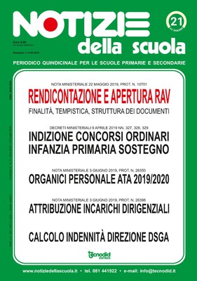 Notizie della scuola n. 21 dell'1/15 luglio 2019