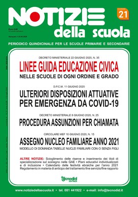 Notizie della scuola n. 21 del 1/15 luglio 2020