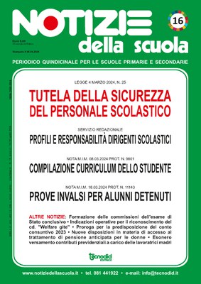 Notizie della scuola n. 16 del 16/30 aprile 2024