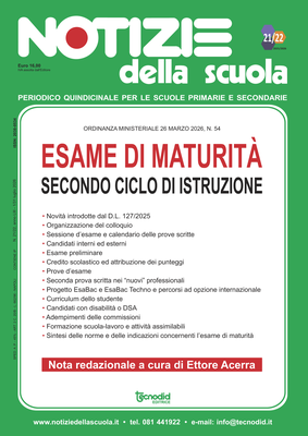 Notizie della scuola n. 21/22 del 1/31 luglio 2026