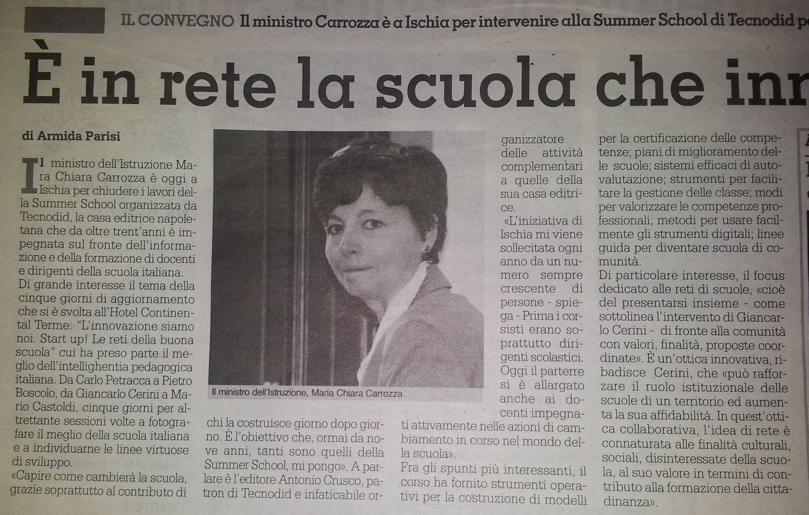 Articolo dal quotidiano "ROMA" del 27 luglio 2013