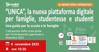 “UNICA”, la nuova piattaforma digitale per famiglie, studentesse e studenti