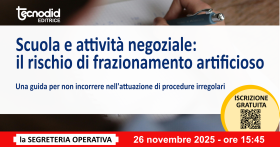 Scuola e attività negoziale: il rischio di frazionamento artificioso