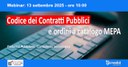 Codice dei Contratti Pubblici e ordini a catalogo MEPA