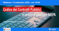 Codice dei Contratti Pubblici e ordini a catalogo MEPA